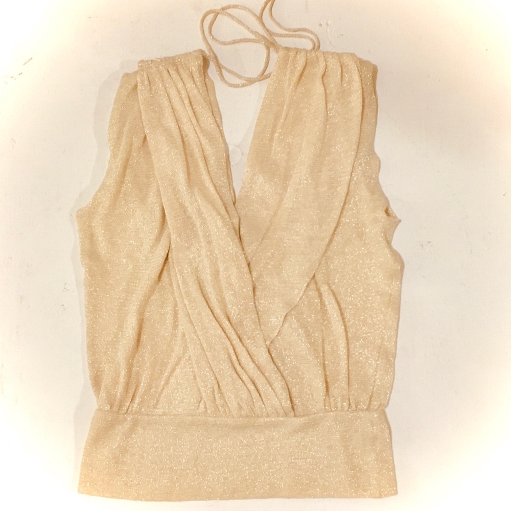 🌹HP🌹Alice+Olivia Metallic Smocked Sleeveless Party Top - Picture 2 of 9